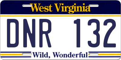WV license plate DNR132