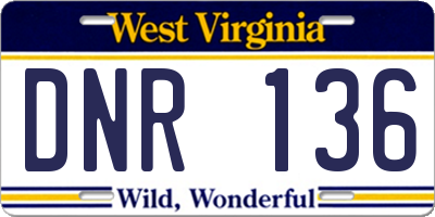 WV license plate DNR136
