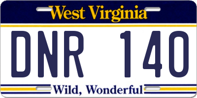 WV license plate DNR140