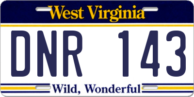 WV license plate DNR143