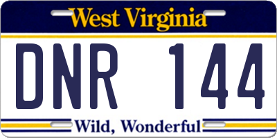 WV license plate DNR144