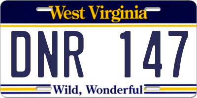 WV license plate DNR147