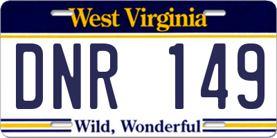 WV license plate DNR149