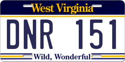 WV license plate DNR151