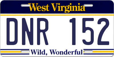 WV license plate DNR152