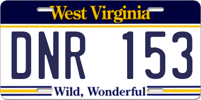 WV license plate DNR153