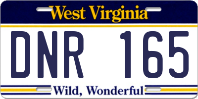 WV license plate DNR165