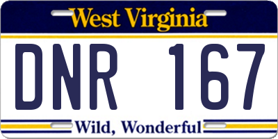 WV license plate DNR167