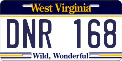 WV license plate DNR168