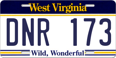 WV license plate DNR173