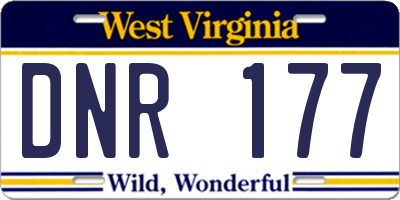 WV license plate DNR177
