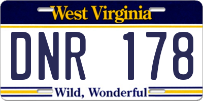 WV license plate DNR178
