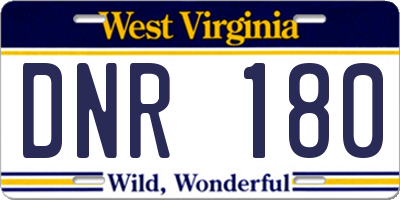 WV license plate DNR180