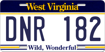 WV license plate DNR182