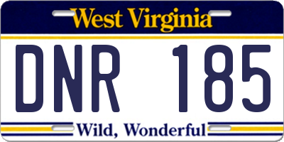 WV license plate DNR185
