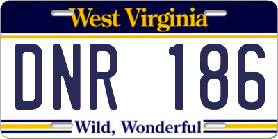 WV license plate DNR186