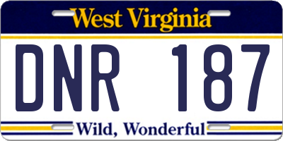 WV license plate DNR187
