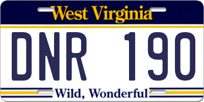 WV license plate DNR190