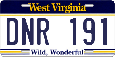 WV license plate DNR191