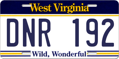 WV license plate DNR192