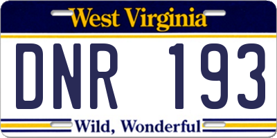 WV license plate DNR193