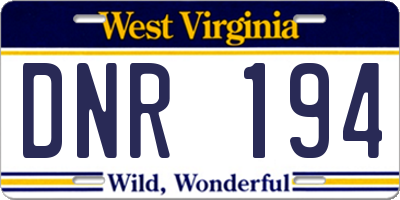 WV license plate DNR194