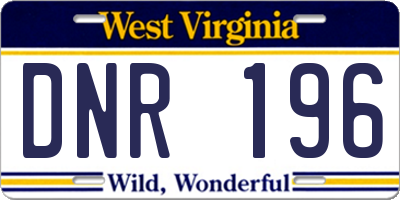 WV license plate DNR196