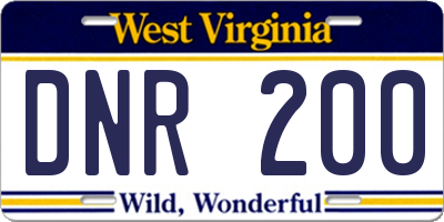 WV license plate DNR200