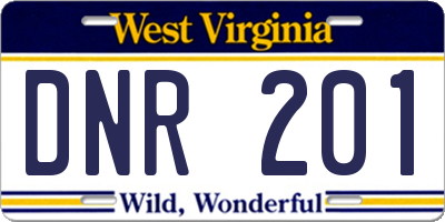 WV license plate DNR201