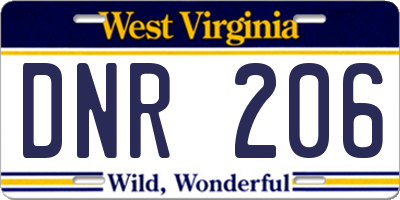 WV license plate DNR206