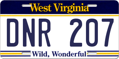 WV license plate DNR207