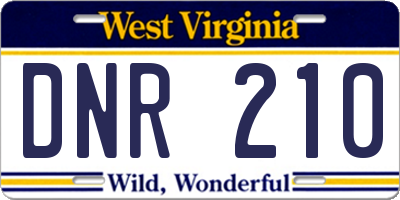 WV license plate DNR210