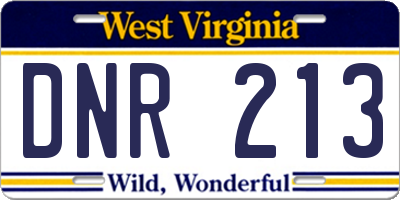 WV license plate DNR213