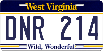 WV license plate DNR214