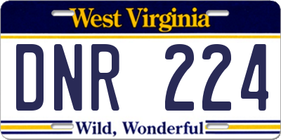 WV license plate DNR224