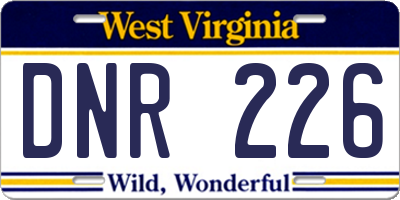 WV license plate DNR226