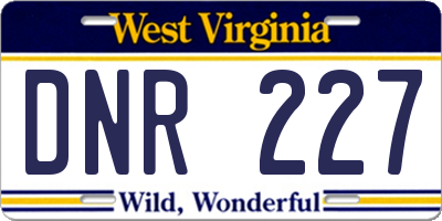WV license plate DNR227