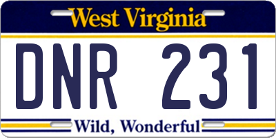 WV license plate DNR231