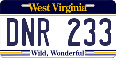WV license plate DNR233