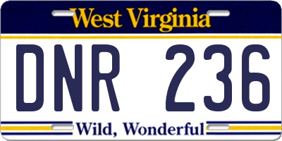 WV license plate DNR236