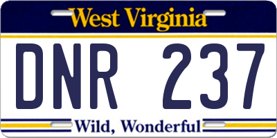WV license plate DNR237