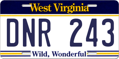 WV license plate DNR243