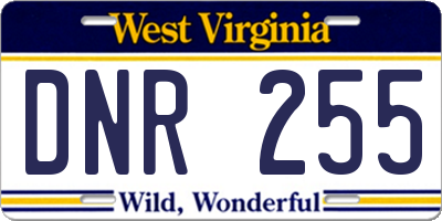 WV license plate DNR255