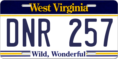 WV license plate DNR257
