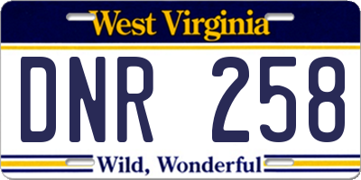 WV license plate DNR258