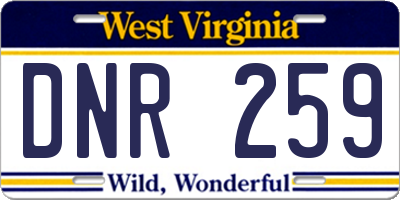 WV license plate DNR259