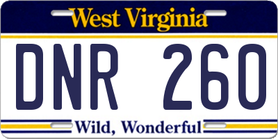 WV license plate DNR260