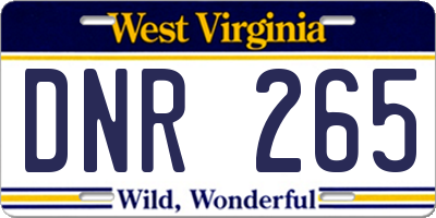 WV license plate DNR265
