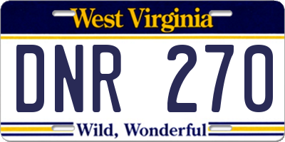 WV license plate DNR270