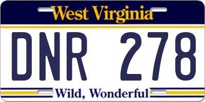WV license plate DNR278